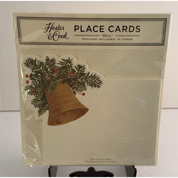 New Hester and Cook BELL Place Cards Christmas Party 12 Cards Buffet markers - Picture 1 of 2